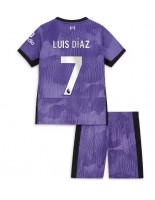 Liverpool Luis Diaz #7 Alternativní dres pro děti 2023-24 Krátký Rukáv (+ trenýrky)